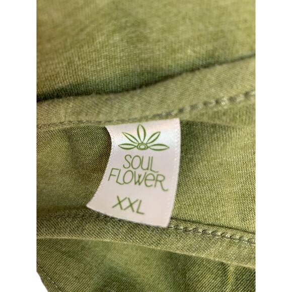 XXL Soul Flower Womens Olive Green Tank Top Good Vibes - Picture 6 of 7